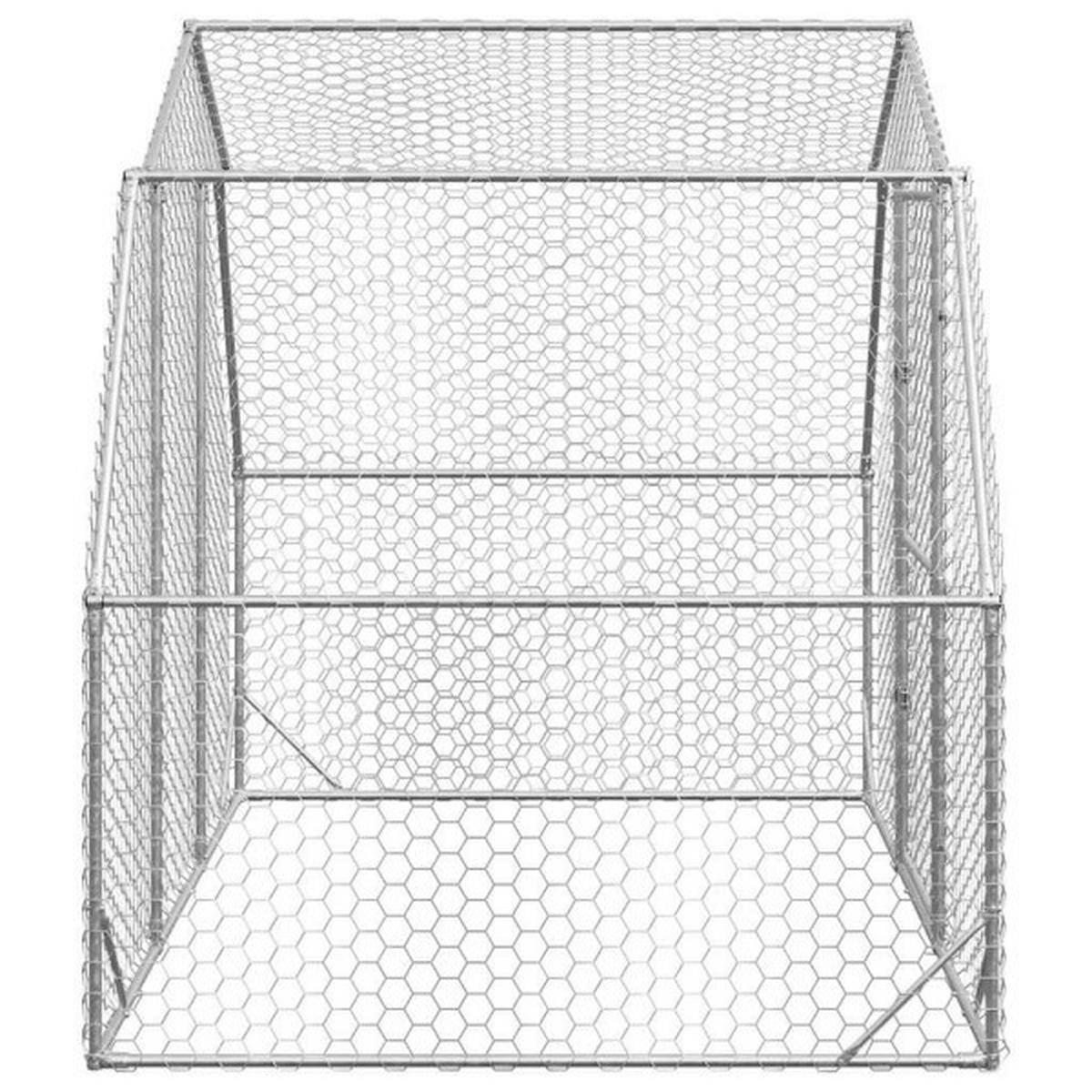 vidaXL Hühnerstall silber Stahl H/L: ca. 225x250 cm Hühnerstall - silber (250,00cm) - vidaXL