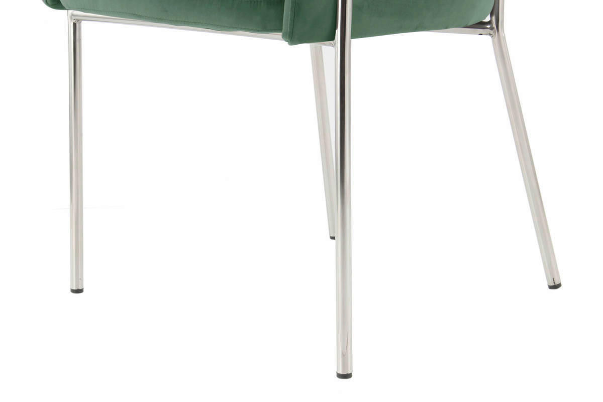 Stuhl Elva 101 grün Microfaser B/H/T: ca. 58x79x57 cm Elva 101 - grün/silber (58,00/79,00/57,00cm) - 360 Living