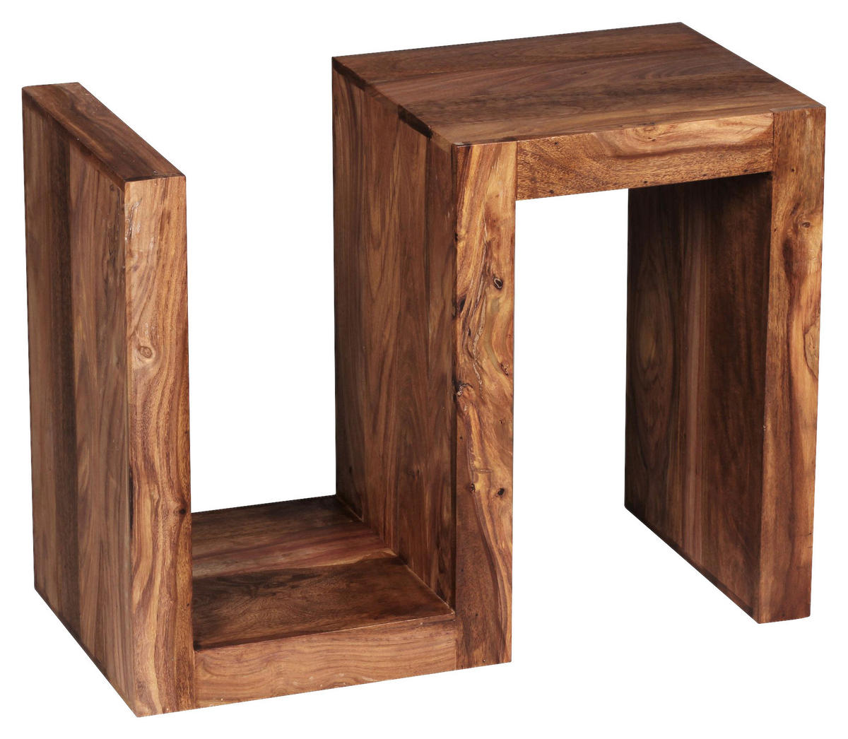 Beistelltisch natur Akazie Beistelltisch Cube S - natur - Wohnling
