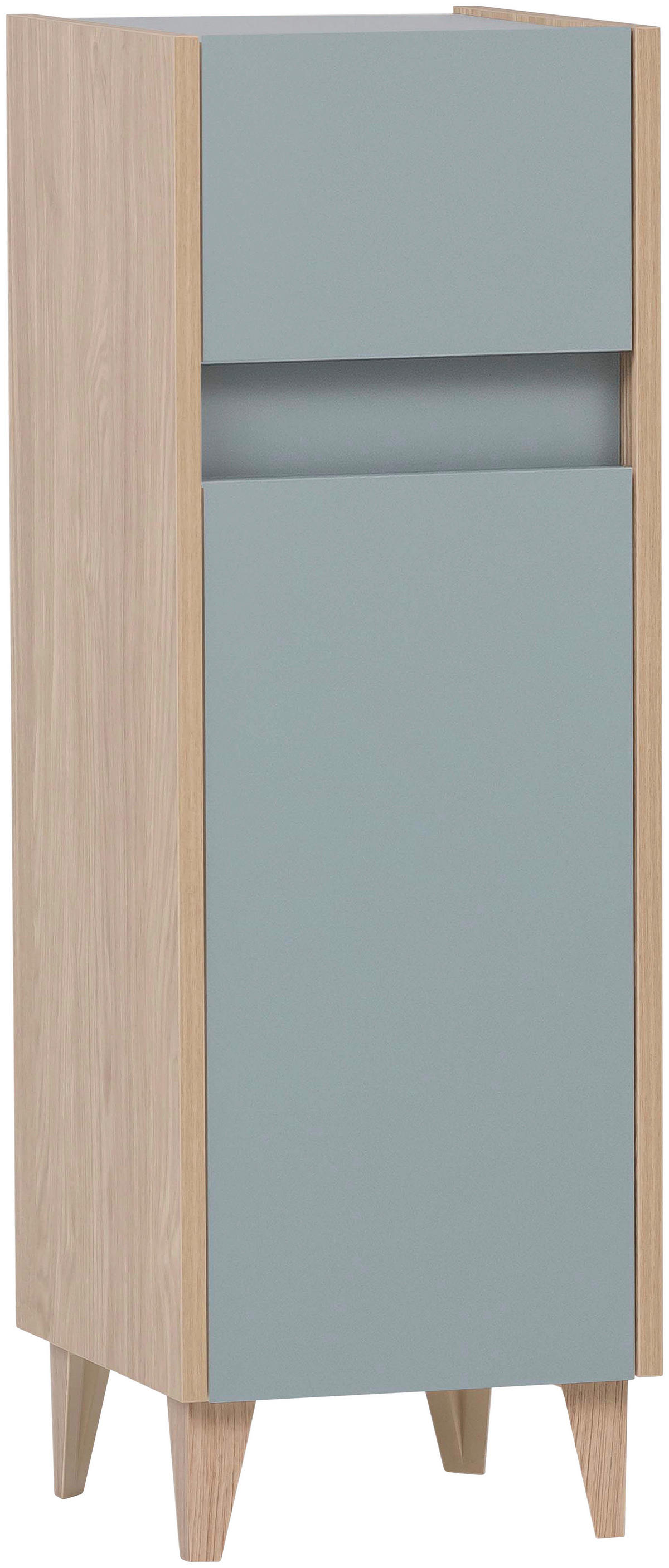 Midischrank Elba Eiche hell Nachbildung taubenblau B/H/T: ca. 30,2x90,3x33 cm Elba - Eiche/taubenblau (30,20/90,30/33,00cm) - Möbelpartner