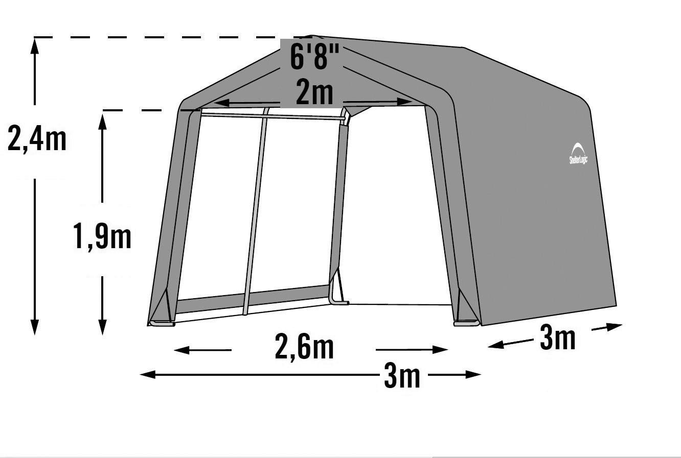 ShelterLogic Gartenhaus Shed-in-a-Box grau B/H/L: ca. 300x240x300 cm Shed-in-a-Box - grau (300,00/300,00/240,00cm) - ShelterLogic