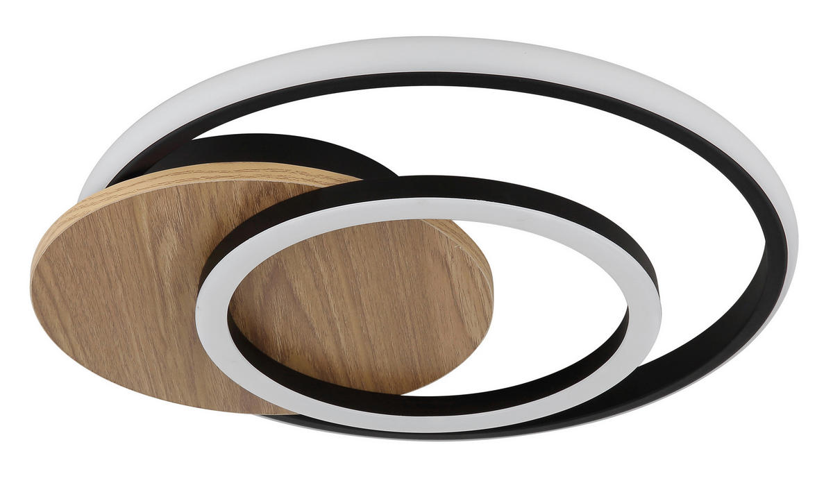 GLOBO LED-Deckenleuchte JULIO 67331-24 Opal mattschwarz MDF Kunststoff B/H/L: ca. 38x6,5x36 cm 1 Brennstellen JULIO - Opal/mattschwarz (36,00/38,00/6,50cm) - GLOBO