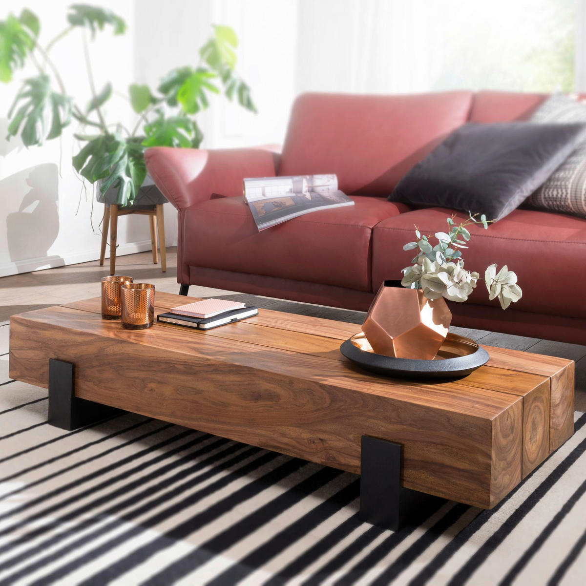 Couchtisch braun B/H/T: ca. 115x22x44 cm Couchtisch - braun (115,00/22,00/44,00cm) - Wohnling