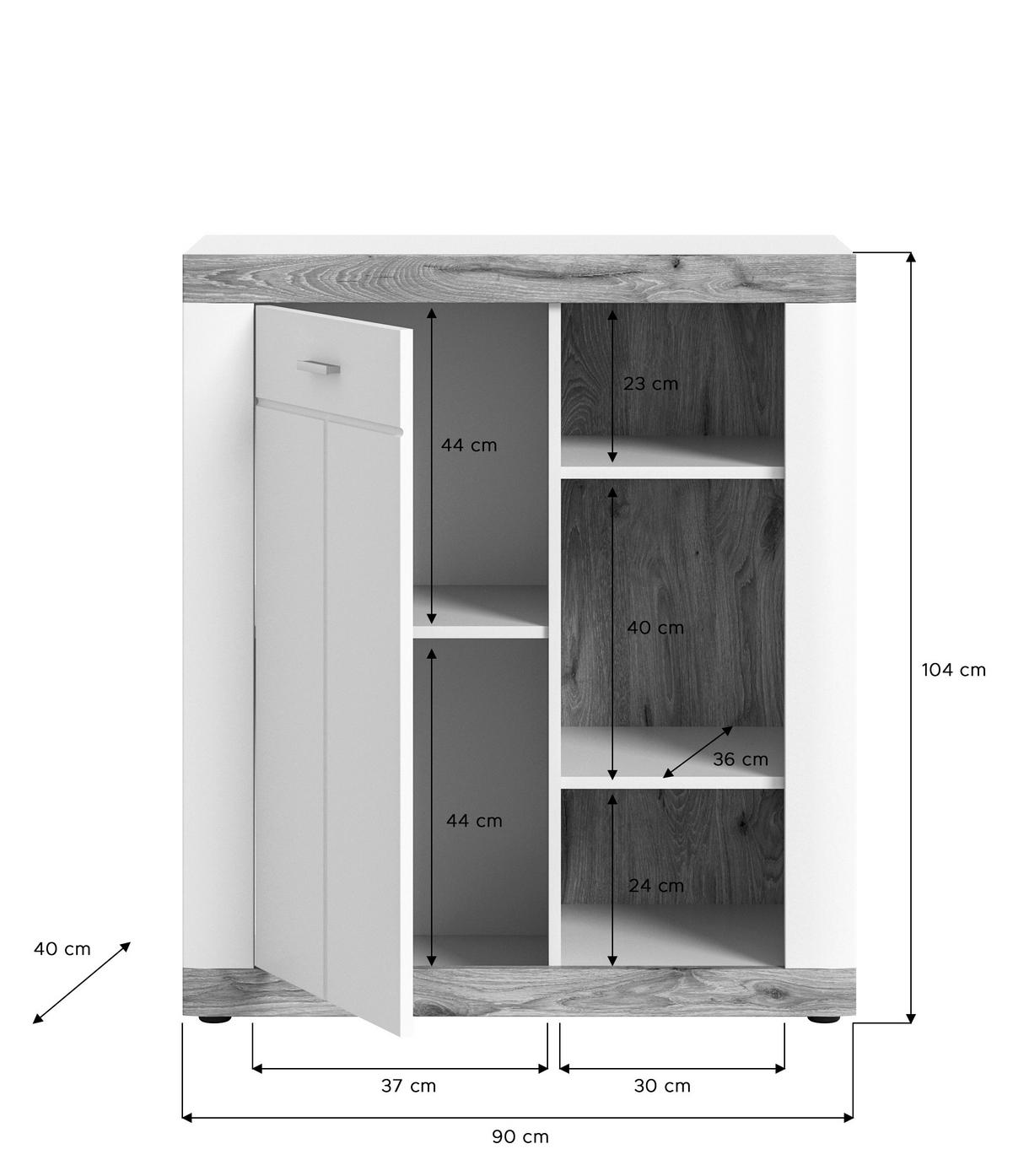 Kommode LAREDO B/H/T: ca. 91x104x40 cm LAREDO - (91,00/104,00/40,00cm) - xonox.home