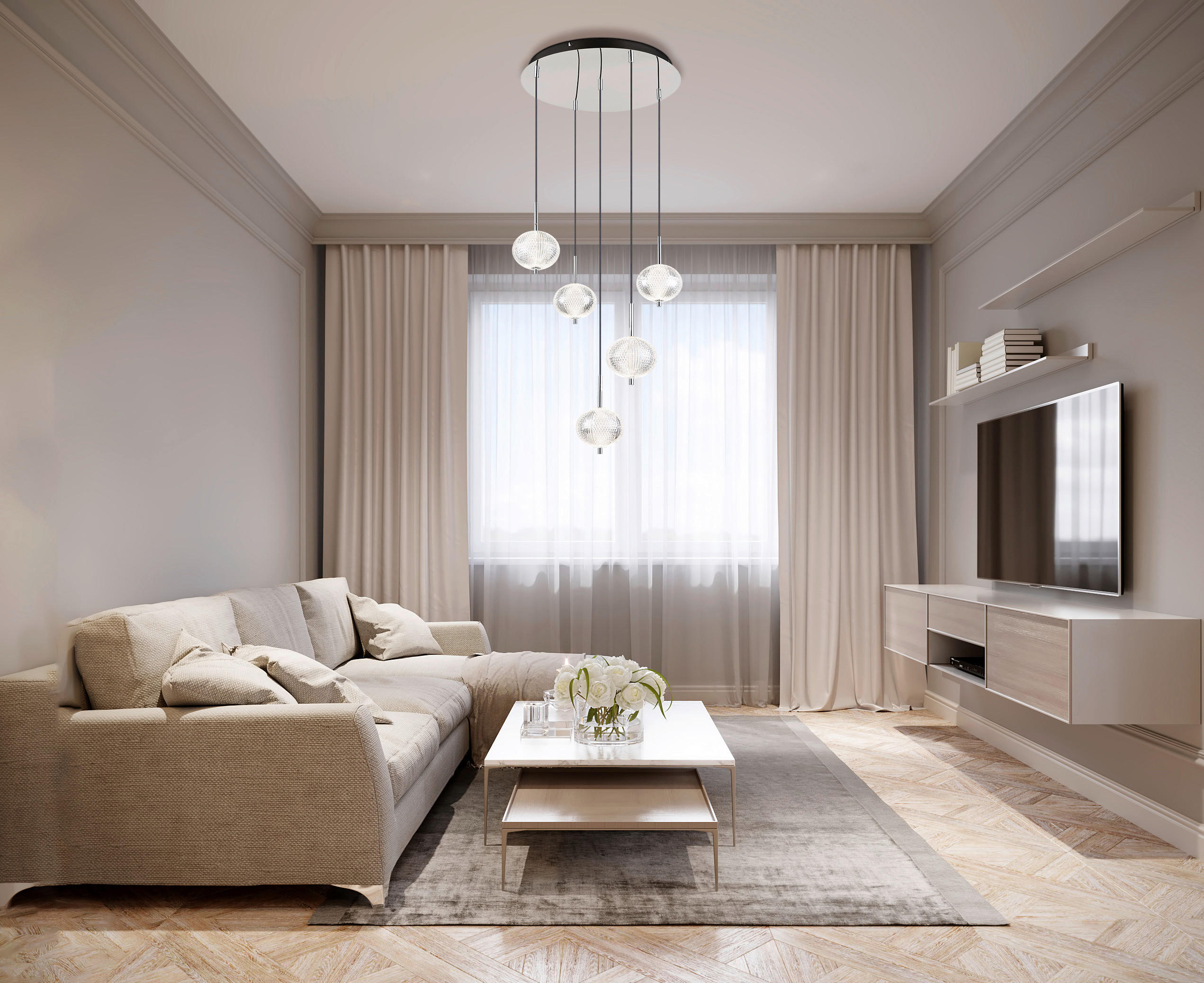 GLOBO LED-Pendelleuchte Chrom klar Metall Acryl H/D: ca. 150x57 cm AIDA - klar/Chrom (57,00/150,00cm) - GLOBO