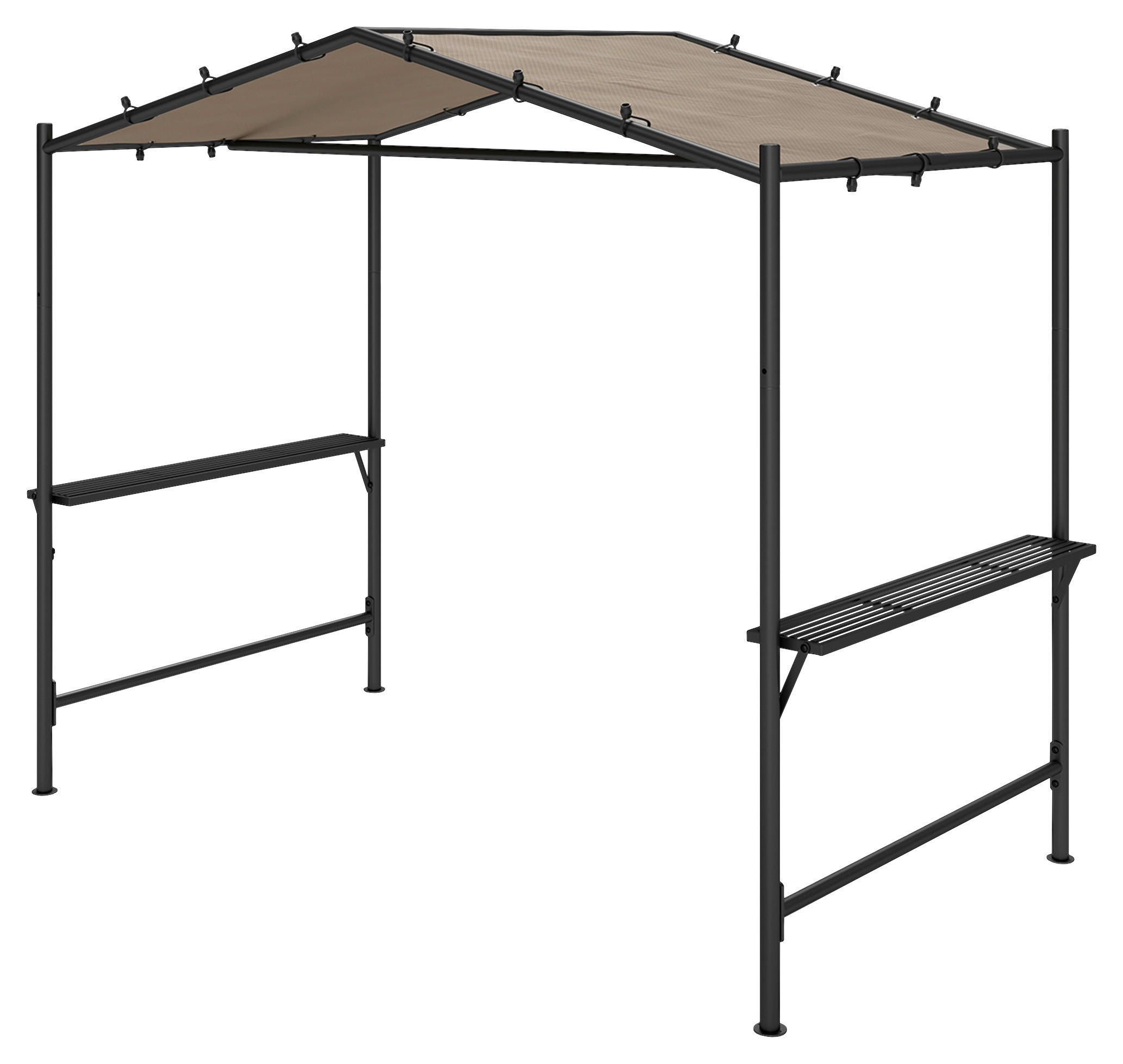 Outsunny Grillpavillon khaki Stahl B/H/L: ca. 149x230x277 cm Grillpavillon - khaki (277,00/149,00/230,00cm) - Outsunny