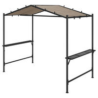 Outsunny Grillpavillon khaki Stahl B/H/L: ca. 149x230x277 cm Grillpavillon - khaki (277,00/149,00/230,00cm) - Outsunny