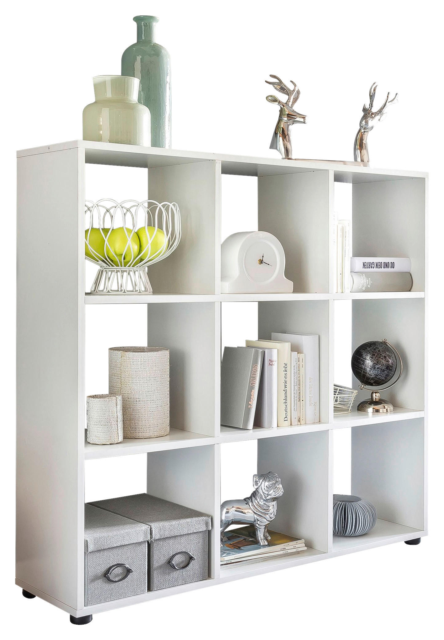 Regal weiß B/H/T: ca. 108x104x29 cm Bücherregal - weiß (108,00/104,00/29,00cm) - Wohnling