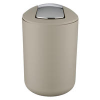 Schwingdeckeleimer Taupe silber Kunststoff B/H/L/D: ca. 19,5x31x19,5x20 cm Schwingdeckeleimer_Brasil_L taupe - taupe/silber (19,50/19,50/31,00cm) - WENKO