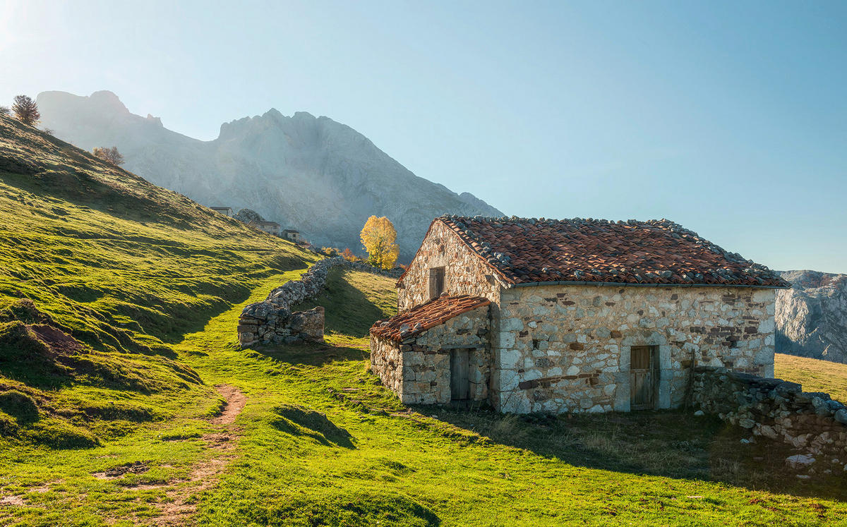 Komar Fototapete Picos de Europe Alm B/L: ca. 450x280 cm Picos de Europe Alm - (450,00/280,00cm) - Komar