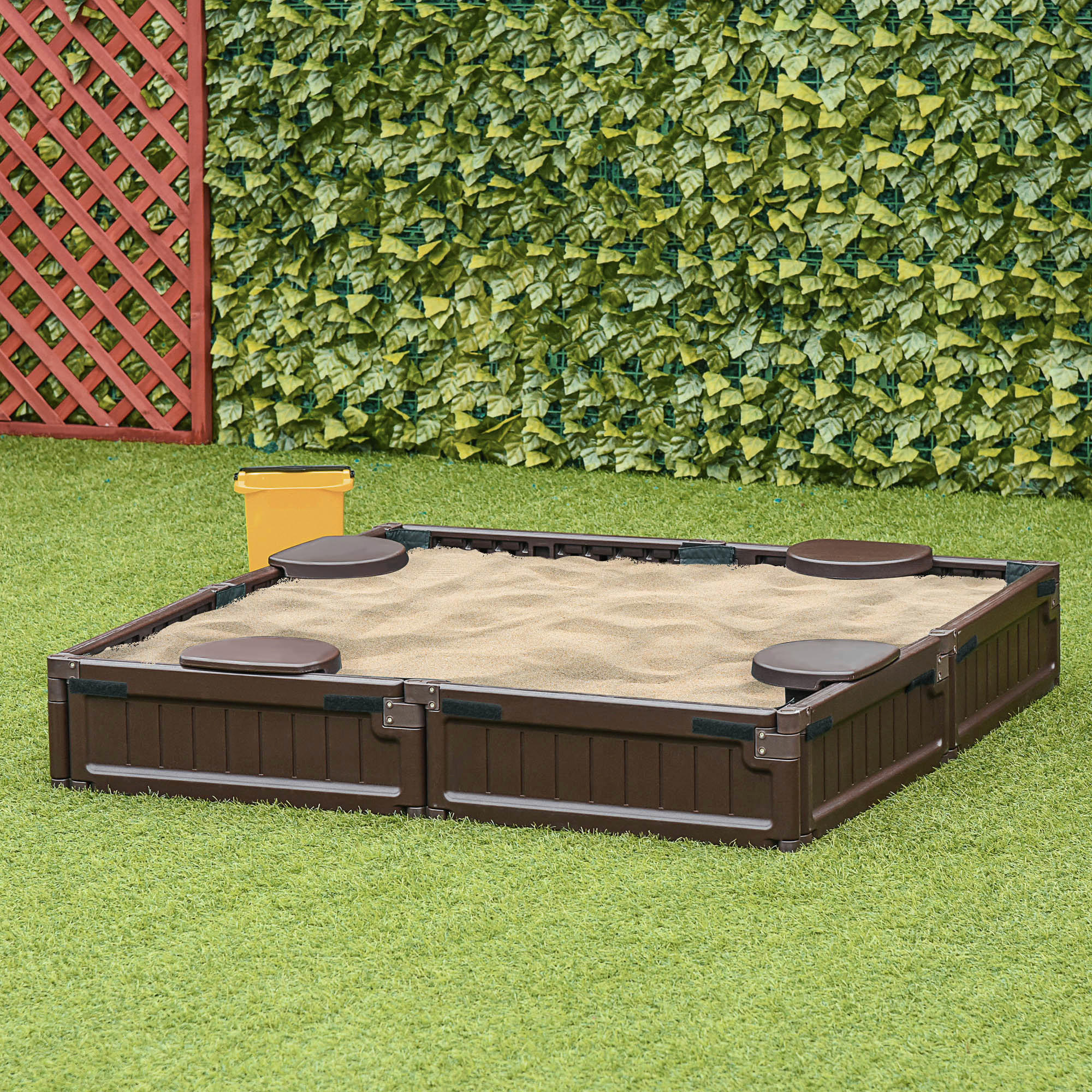 Outsunny Sandkasten braun B/H/L: ca. 123x21x123 cm Sandkasten - braun (123,00/123,00/21,00cm) - Outsunny