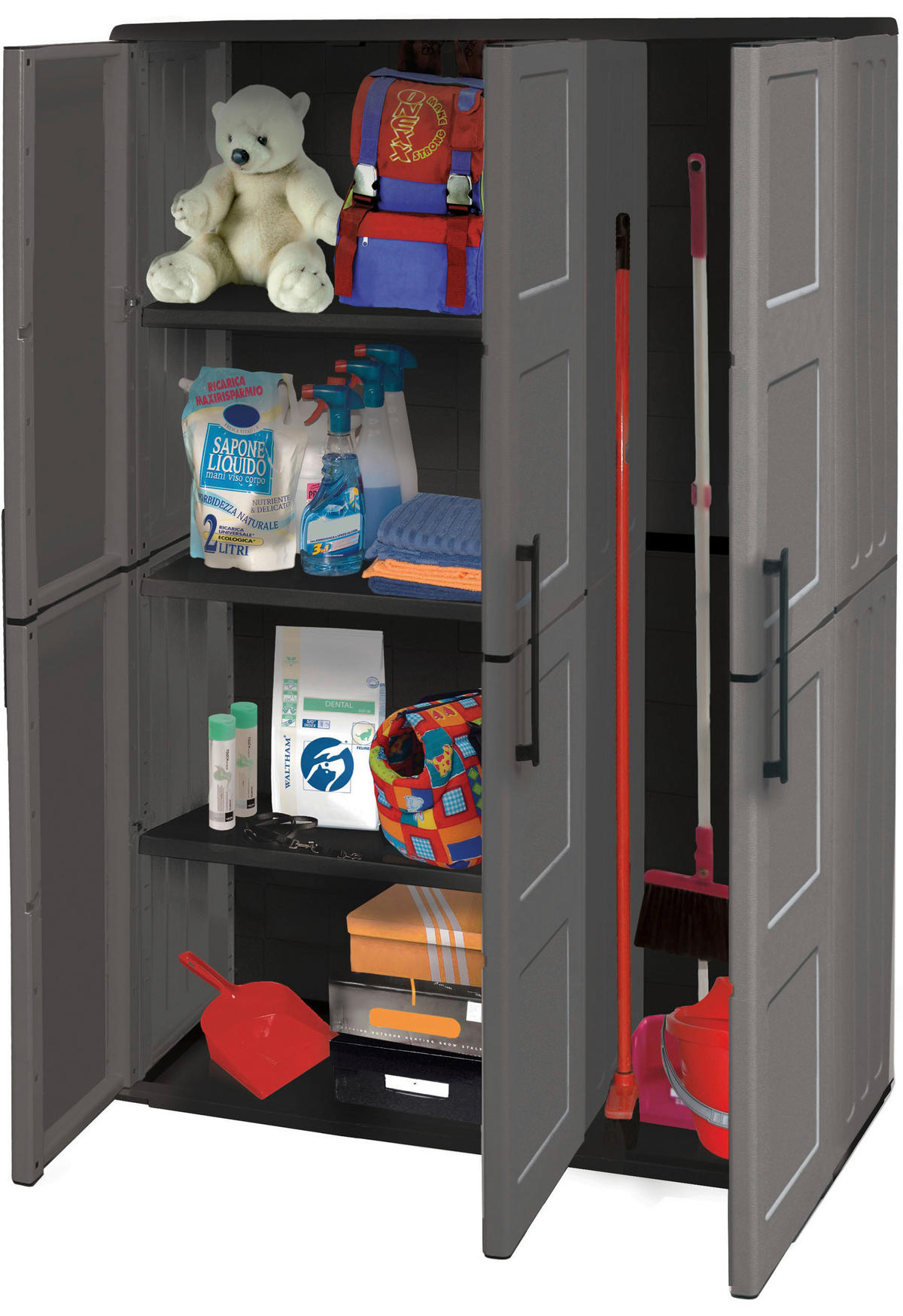 Linea Free Kunststoffschrank Free grau Kunststoff B/H/T: ca. 102x163x37 cm Free - grau (102,00/163,00/37,00cm) - Linea Free