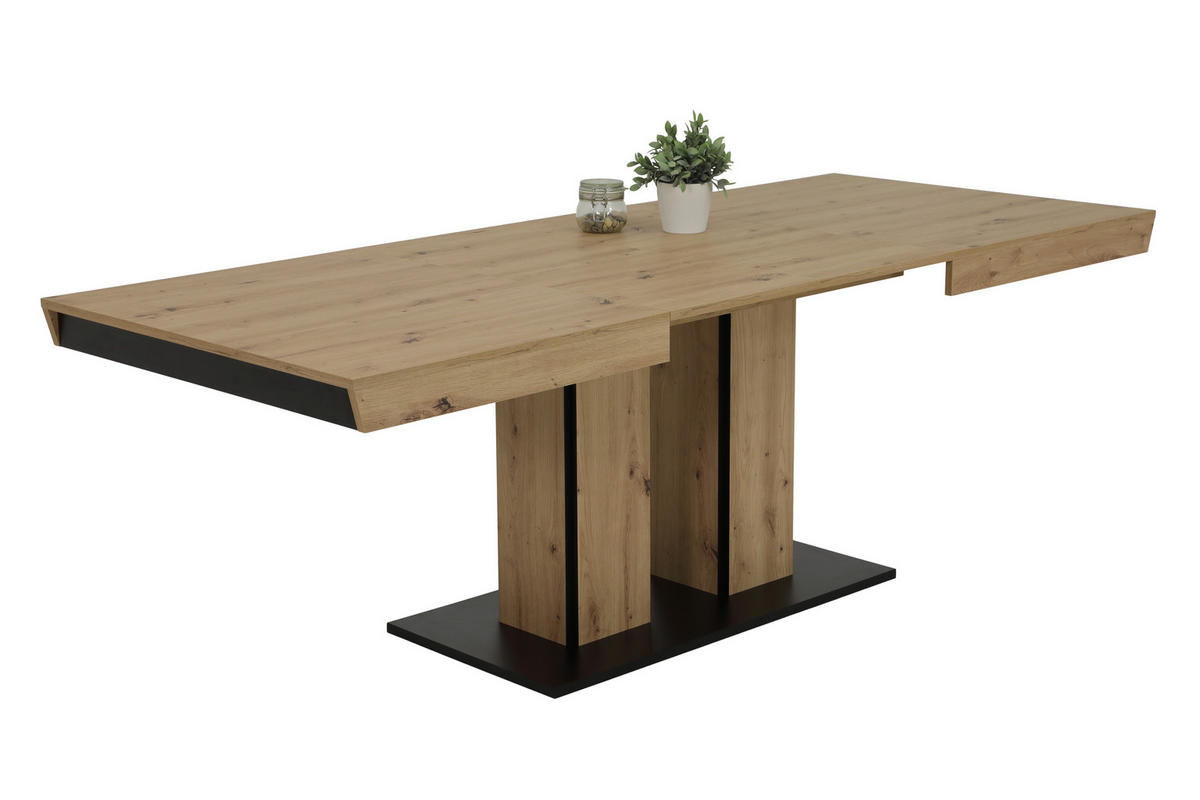 Essgruppe Britta I Eiche anthrazit Holzwerkstoff B/H/T: ca. 220x76x90 cm Britta I - Eiche/anthrazit (220,00/76,00/90,00cm) - Hela
