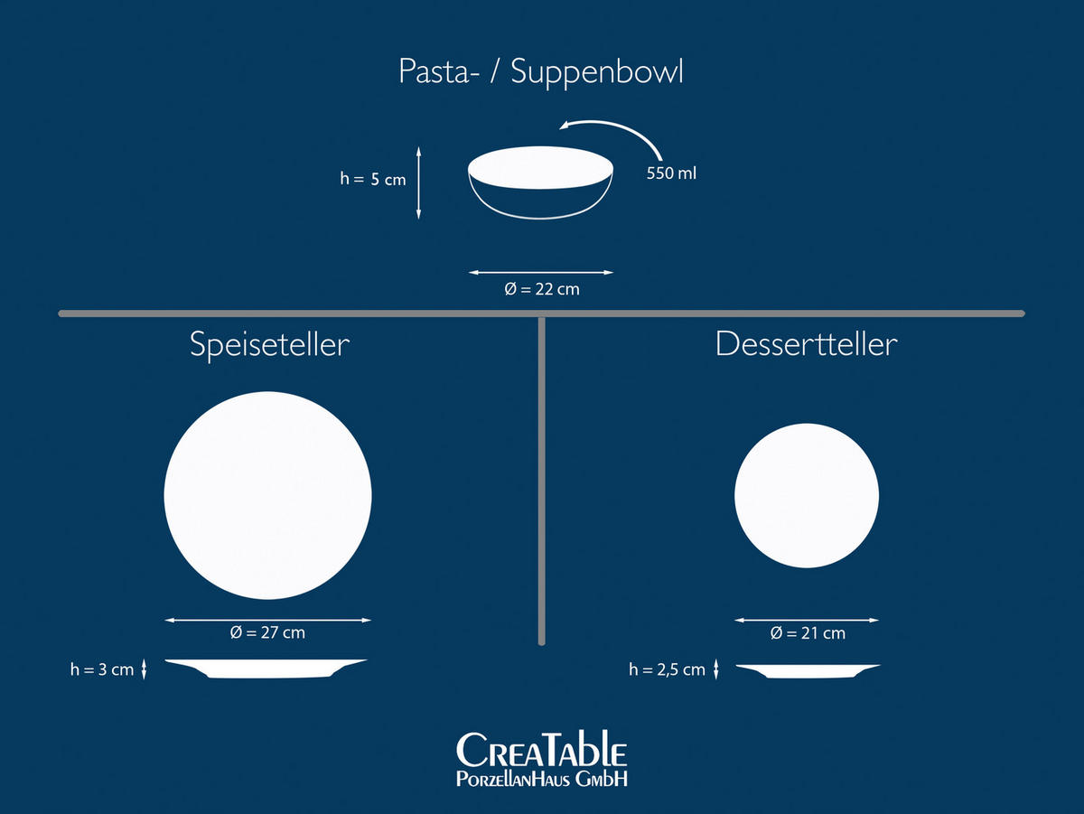 CreaTable Teller-Set Catania sand Steinzeug Catania - sand - CreaTable