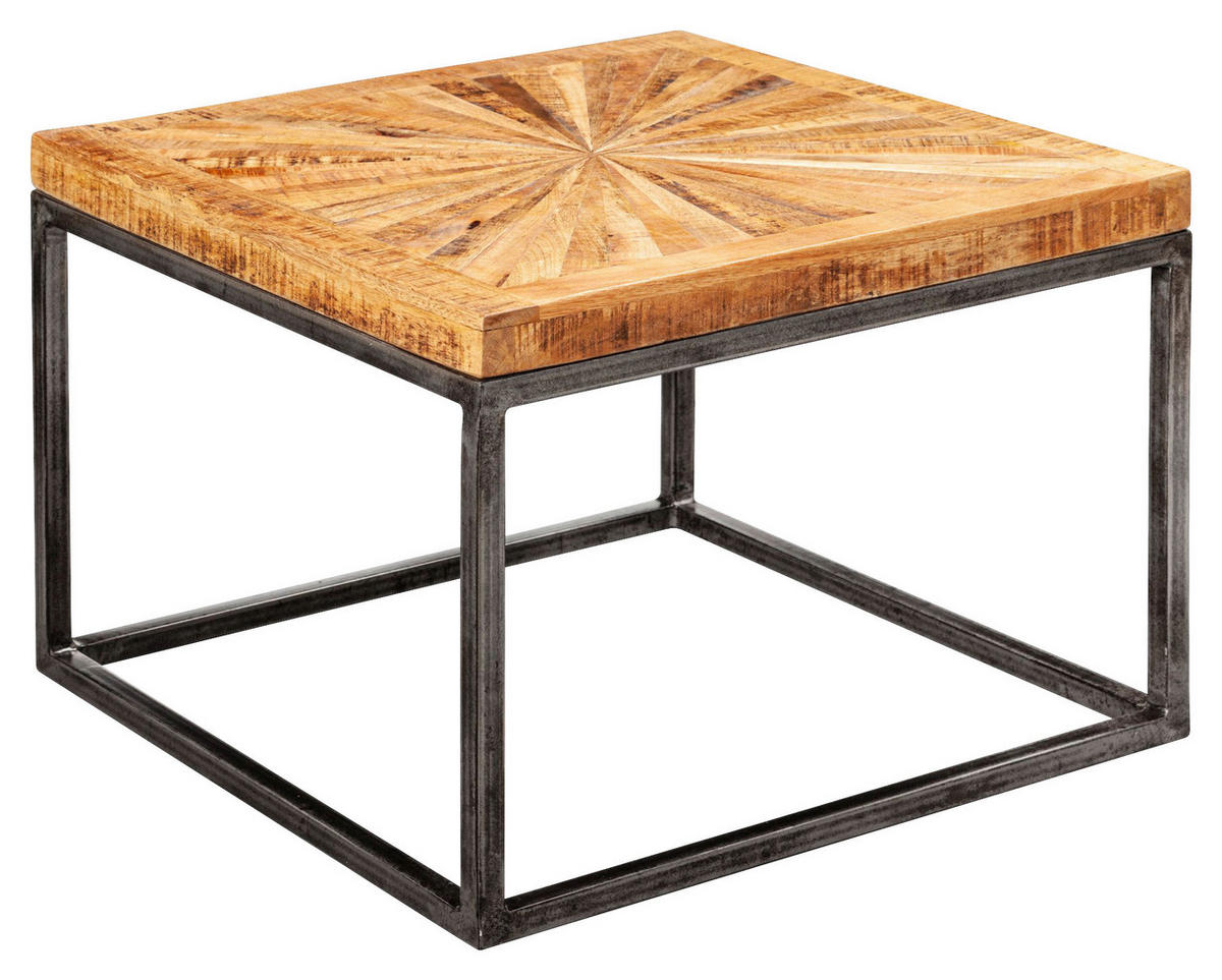 Couchtisch natur natur grau lackiert B/H/T: ca. 55x40,5x55 cm Couchtisch - natur/grau (55,00/40,50/55,00cm) - Wohnling
