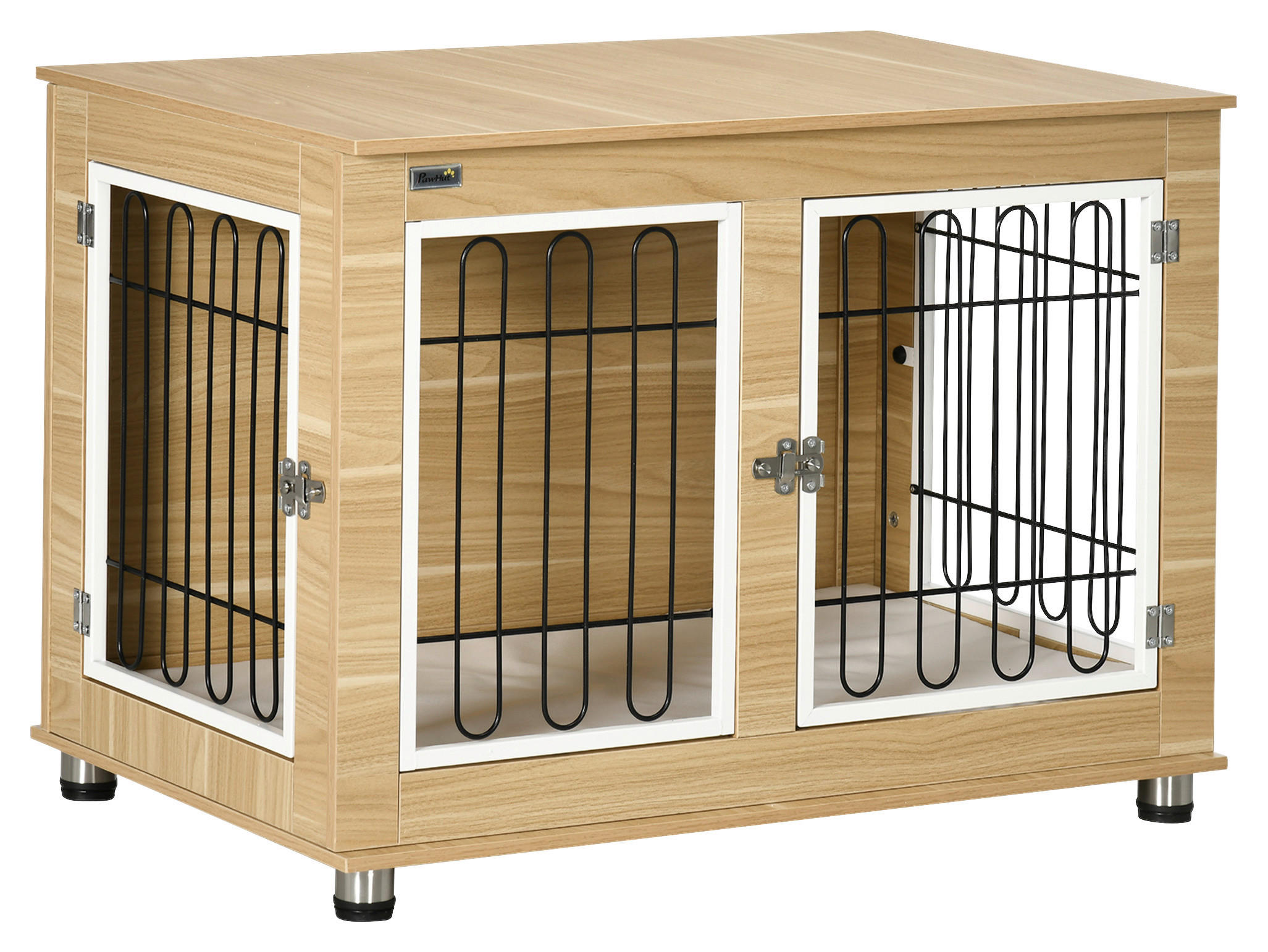 PawHut Hunde-Zubehör Eiche Polypropylen B/H/L: ca. 58x90x65 cm Hundekäfig - Eiche (65,00/58,00/90,00cm) - PawHut
