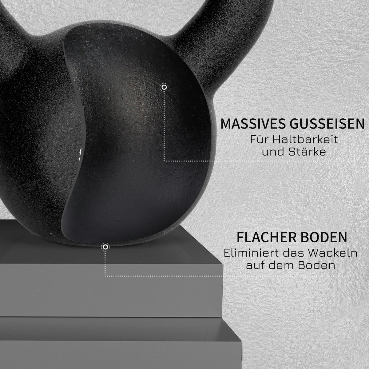 HOMCOM Hantel schwarz Eisen B/H/L: ca. 13x20x23 cm Kugelhantel - schwarz (23,00/13,00/20,00cm) - HOMCOM