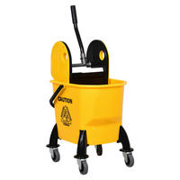 HOMCOM Wischwagen gelb Kunststoff B/H/T: ca. 44x90x36 cm Wischwagen - gelb/schwarz (44,00/90,00/36,00cm) - HOMCOM