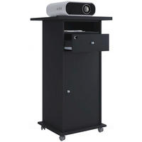 VCM Beamer-Stand Rollwagen Schublade schwarz Beamer-Stand Neta mit Tür - schwarz (60,00/108,00/50,00cm) - VCM