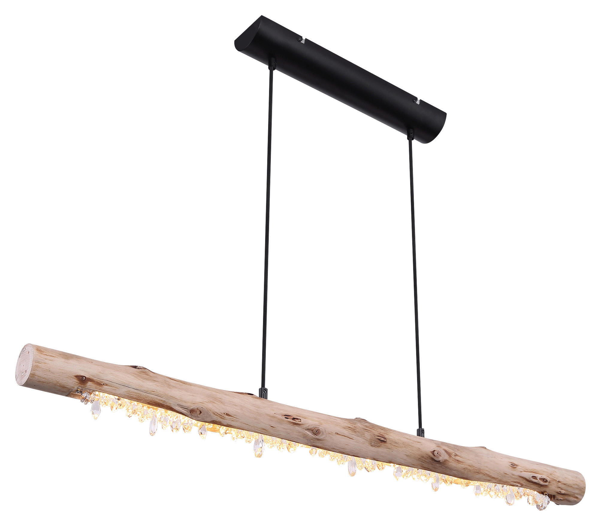 GLOBO Pendelleuchte FELICITAS 15354-15 natur schwarz Holz Metall B/H/T: ca. 100x150x8 cm LED-Pendelleuchte_Felicitas - natur/schwarz (100,00/150,00/8,00cm) - GLOBO