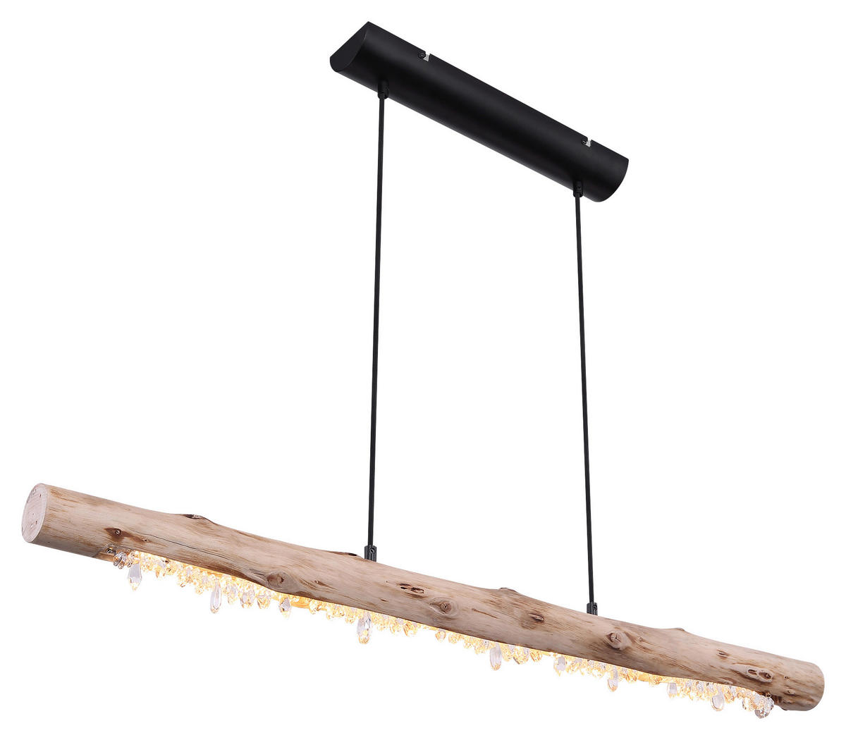 GLOBO Pendelleuchte FELICITAS 15354-15 natur schwarz Holz Metall B/H/T: ca. 100x150x8 cm LED-Pendelleuchte_Felicitas - natur/schwarz (100,00/150,00/8,00cm) - GLOBO
