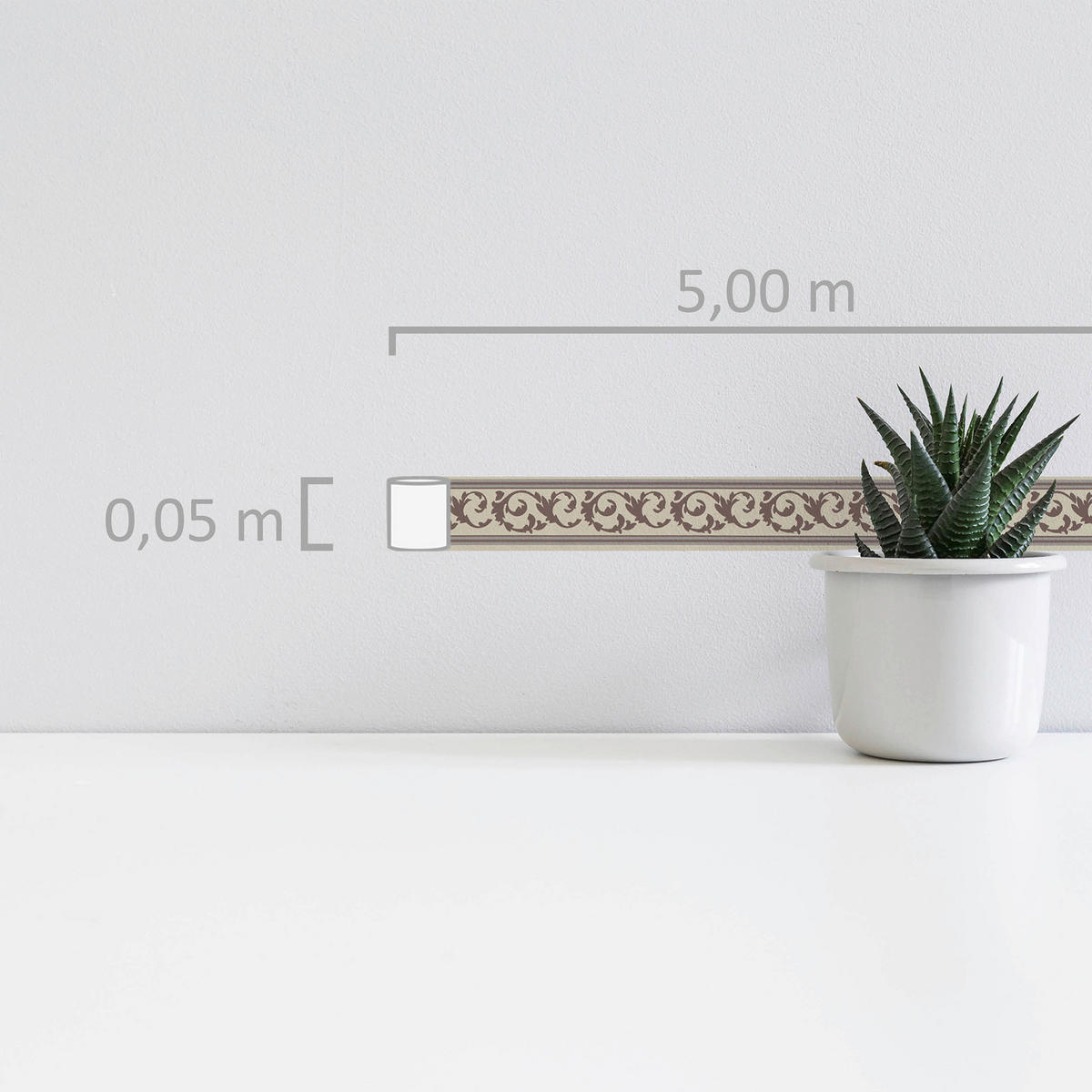 A.S.Creation Bordüre beige braun B/H/D: ca. 5x500x8,1 cm Bordüre_selbstklebend - beige/braun (8,10/500,00cm) - A.S.Creation