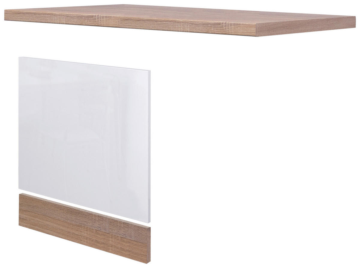 Geschirrspüler- Frontset Valero weiß Hochglanz B/H/T: ca. 110x86x60 cm Valero - Eiche/weiß (110,00/86,00/60,00cm) - Flex-Well