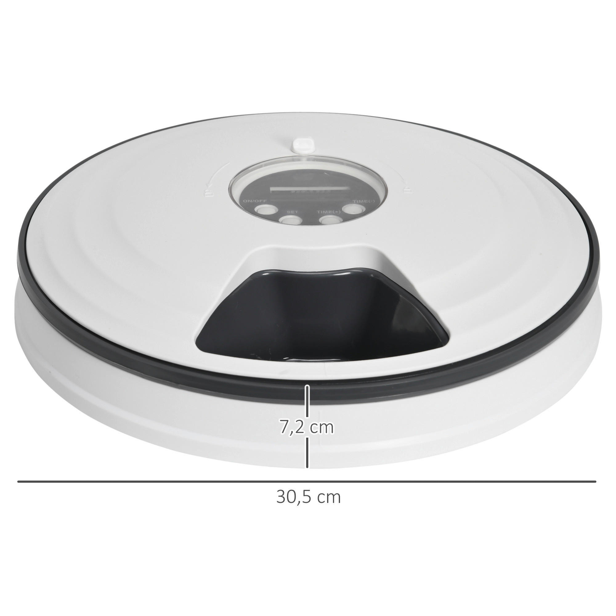 Thumbnail - PawHut Futterautomat D08-027 weiß grau Edelstahl Polypropylen Kunststoff B/H/L: ca. 30,5x30,5x7,2 cm