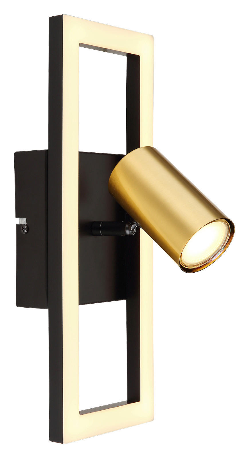 GLOBO Wandleuchte Opal schwarz Metall Kunststoff B/H: ca. 13x35 cm GU10 1 Brennstellen MARRIE - schwarz/Opal (13,00/35,00cm) - GLOBO