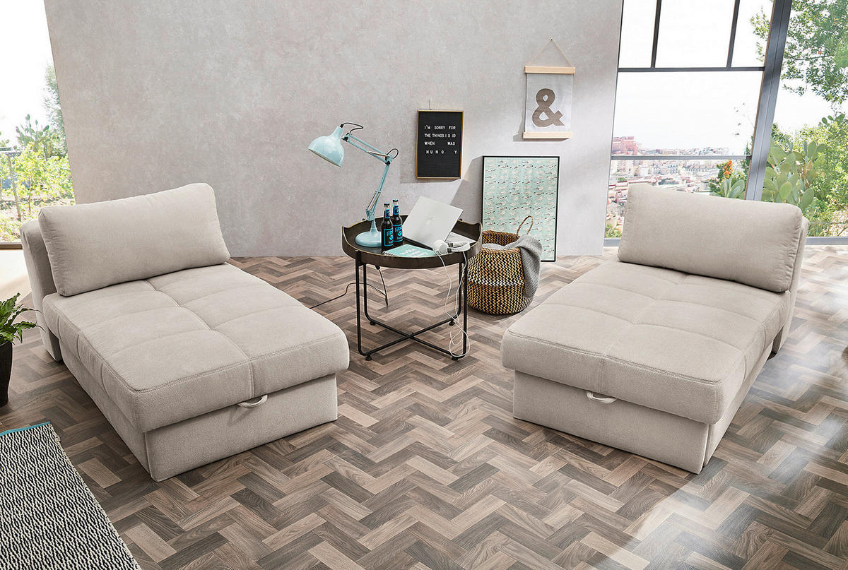 Recamiere  beige Microfaser B/H/T: ca. 93x205x78 cm Robin_Recamiere - beige (93,00/205,00/78,00cm)