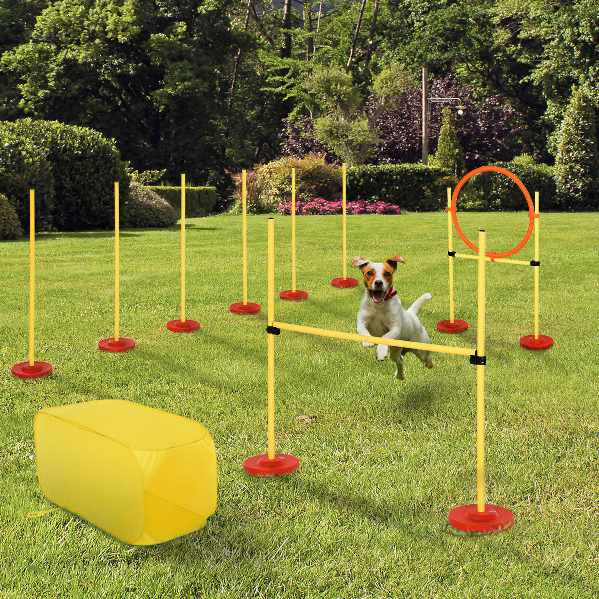 PawHut Agility gelb Kunststoff B/H/L: ca. 128x100x105 cm Agility - gelb (105,00/128,00/100,00cm) - PawHut