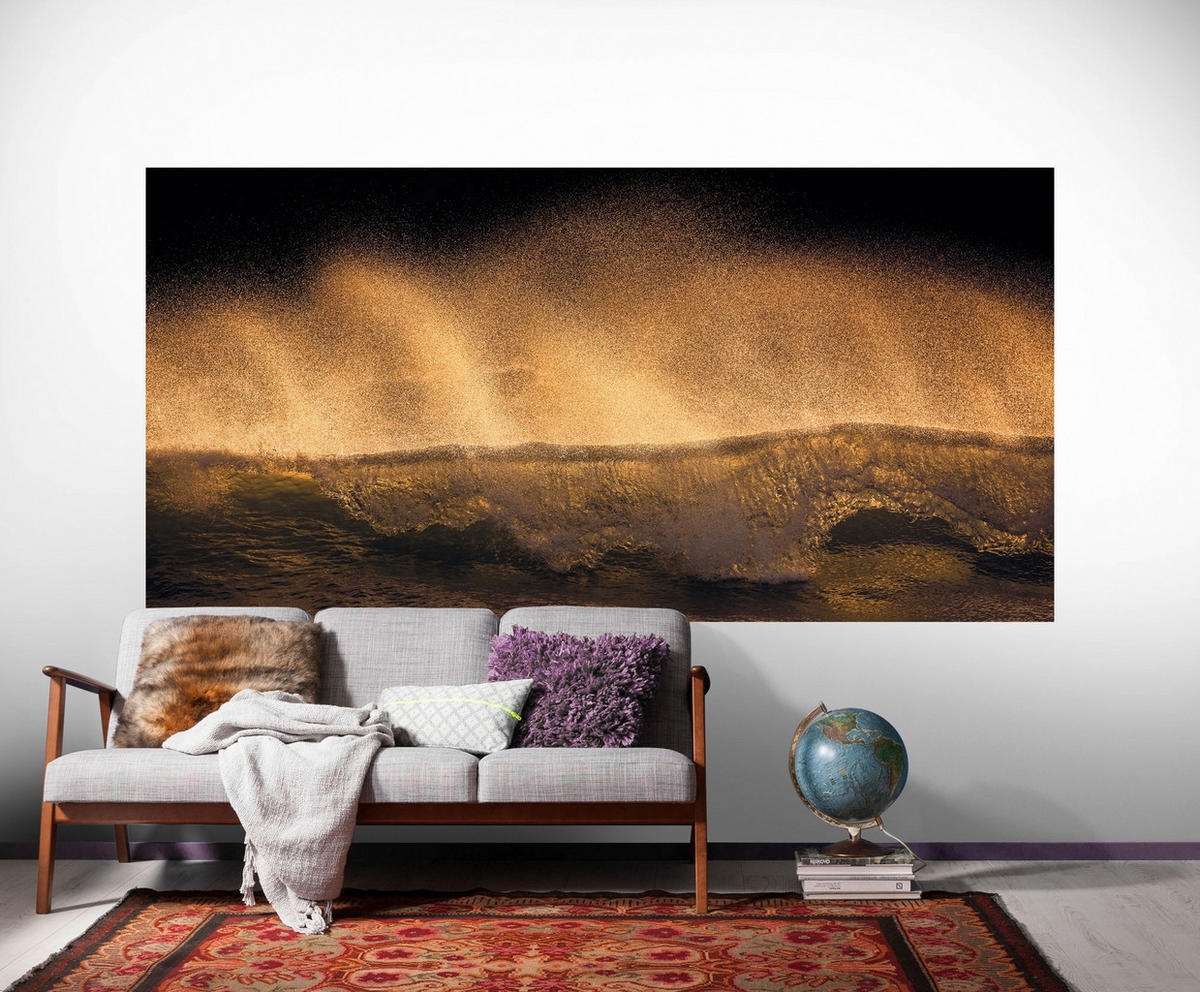 Komar Fototapete Golden Wave B/L: ca. 200x100 cm Golden Wave - (200,00/100,00cm) - Komar