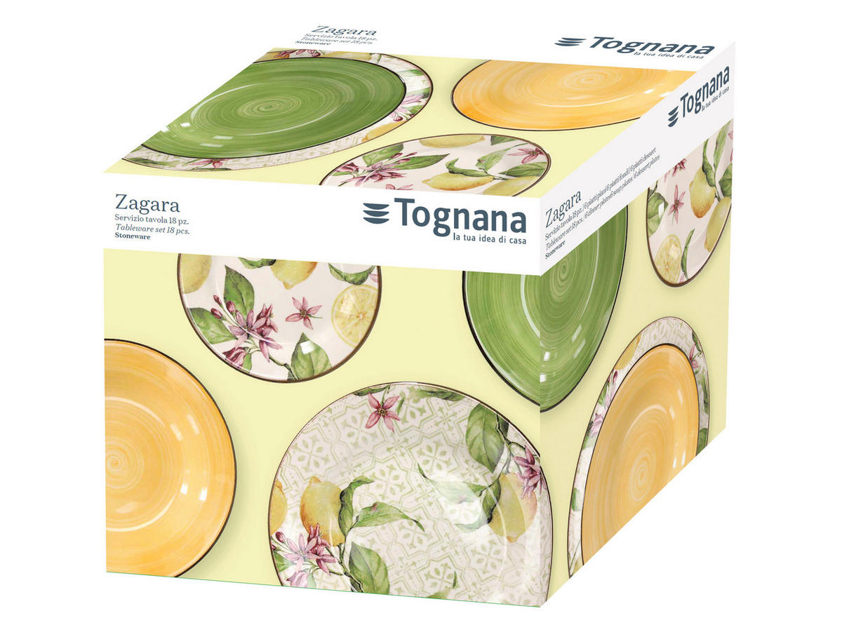TOGNANA Tafelservice VELA-ZAGARA- mehrfarbig Keramik 18 tlg. VELA-ZAGARA- - mehrfarbig - TOGNANA
