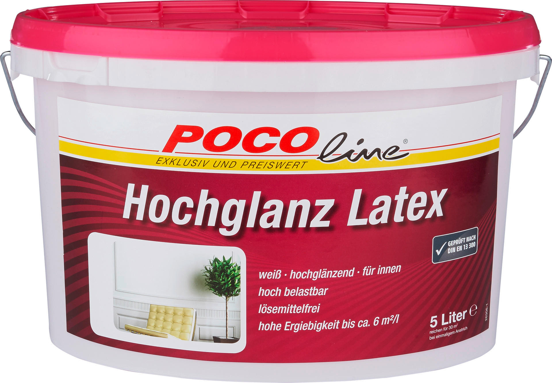 POCOline Latexfarbe weiß ca. 5 l Latexfarbe_Hochglanz 5l - weiß (5,00l) - POCOline