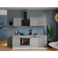 Respekta Küchenblock Malia Beton Optik B/H/T: ca. 220x200x60 cm Malia - Beton/weiß (220,00/200,00/60,00cm) - Respekta