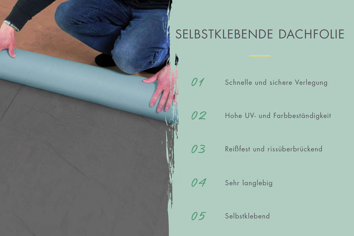 Karibu selstbklebende Dachfolie dunkelgrau B/L: ca. 100x500 cm selstbklebende Dachfolie - dunkelgrau (100,00/500,00cm) - Karibu