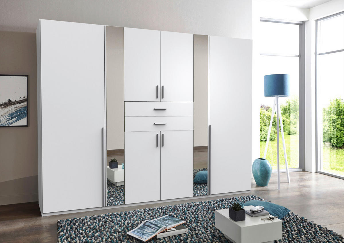 Kleiderschrank Vanea weiß B/H/T: ca. 270x210x58 cm Vanea - weiß (270,00/210,00/58,00cm)