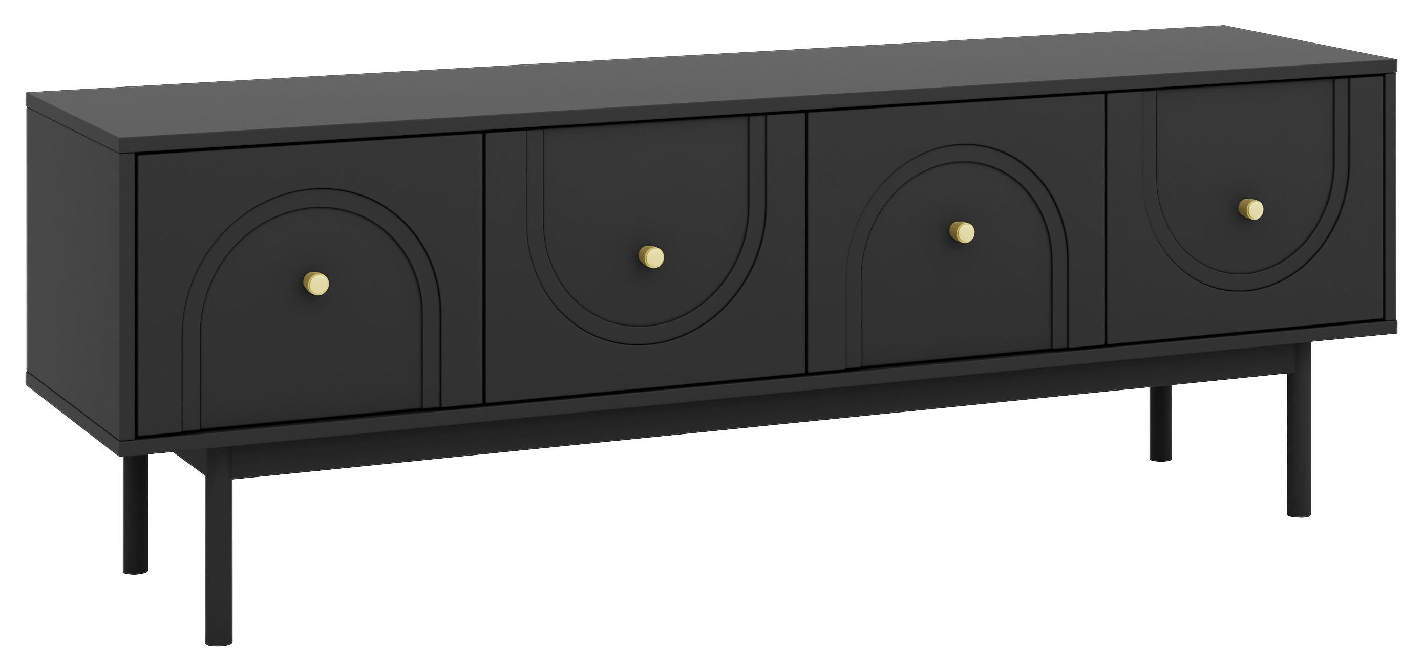 Lowboard MAZOMA schwarz gold Optik B/H/T: ca. 154x53,5x39 cm MAZOMA - gold/schwarz (154,00/53,50/39,00cm) - WIPMEB