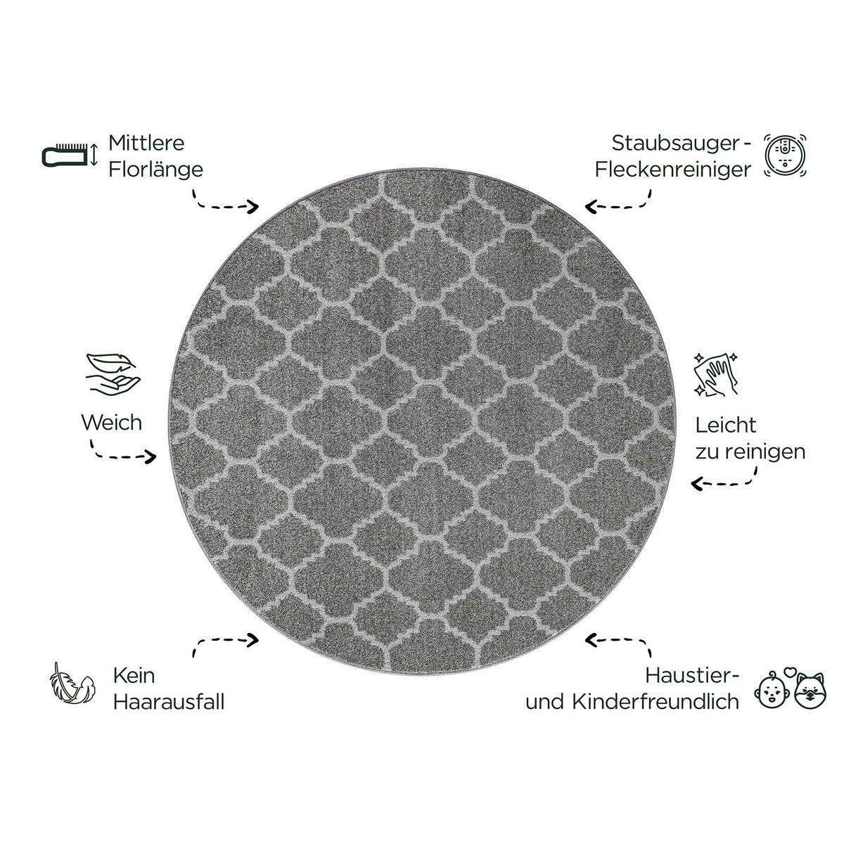 Sanat Teppich anthrazit B/L: ca. 200x200 cm Teppich_Boho_8202_200x200 - anthrazit (200,00/200,00cm) - Sanat