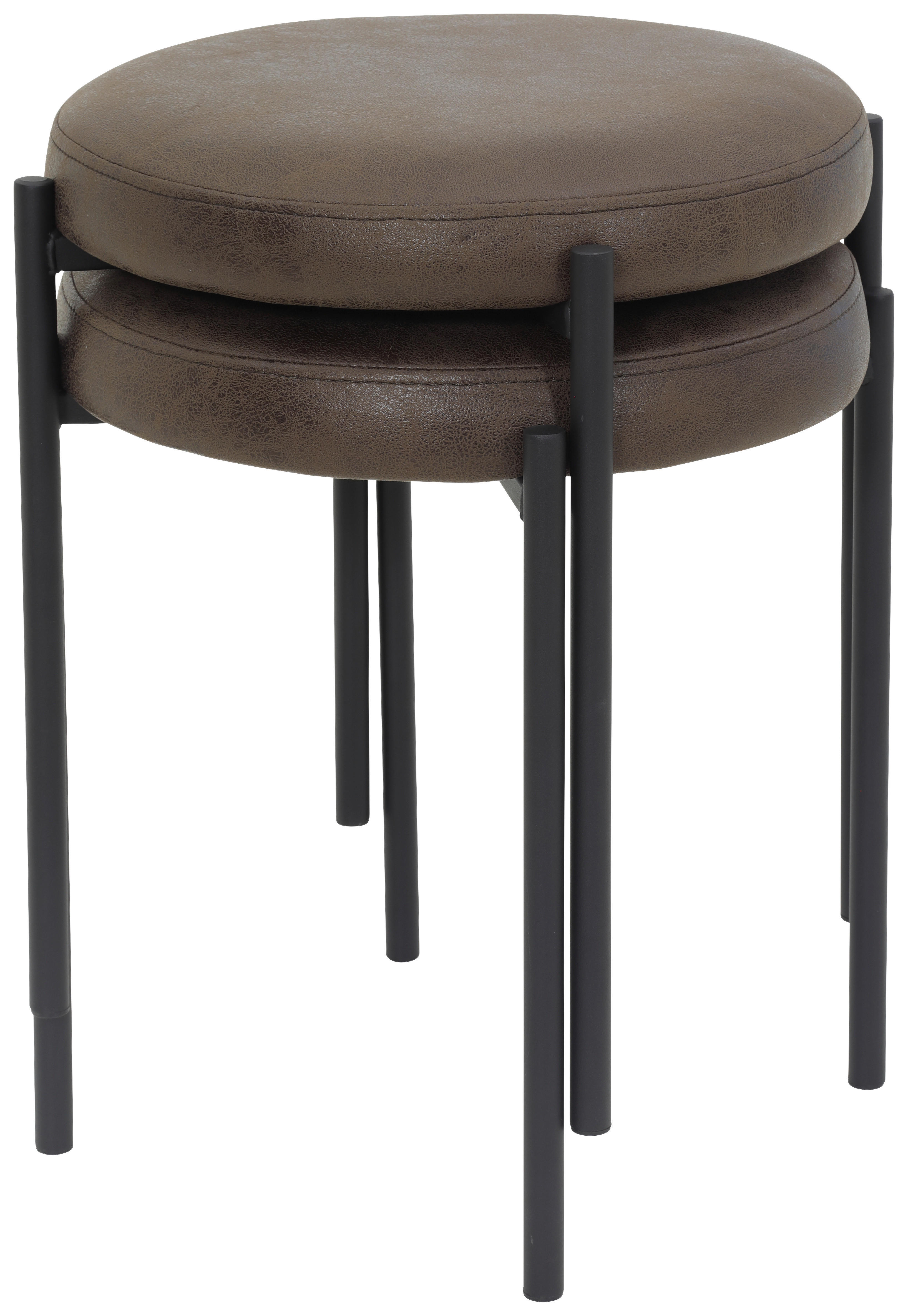 Hocker Sammy braun Microfaser H/D: ca. 46x38 cm Sammy - braun/schwarz (38,00/46,00cm)