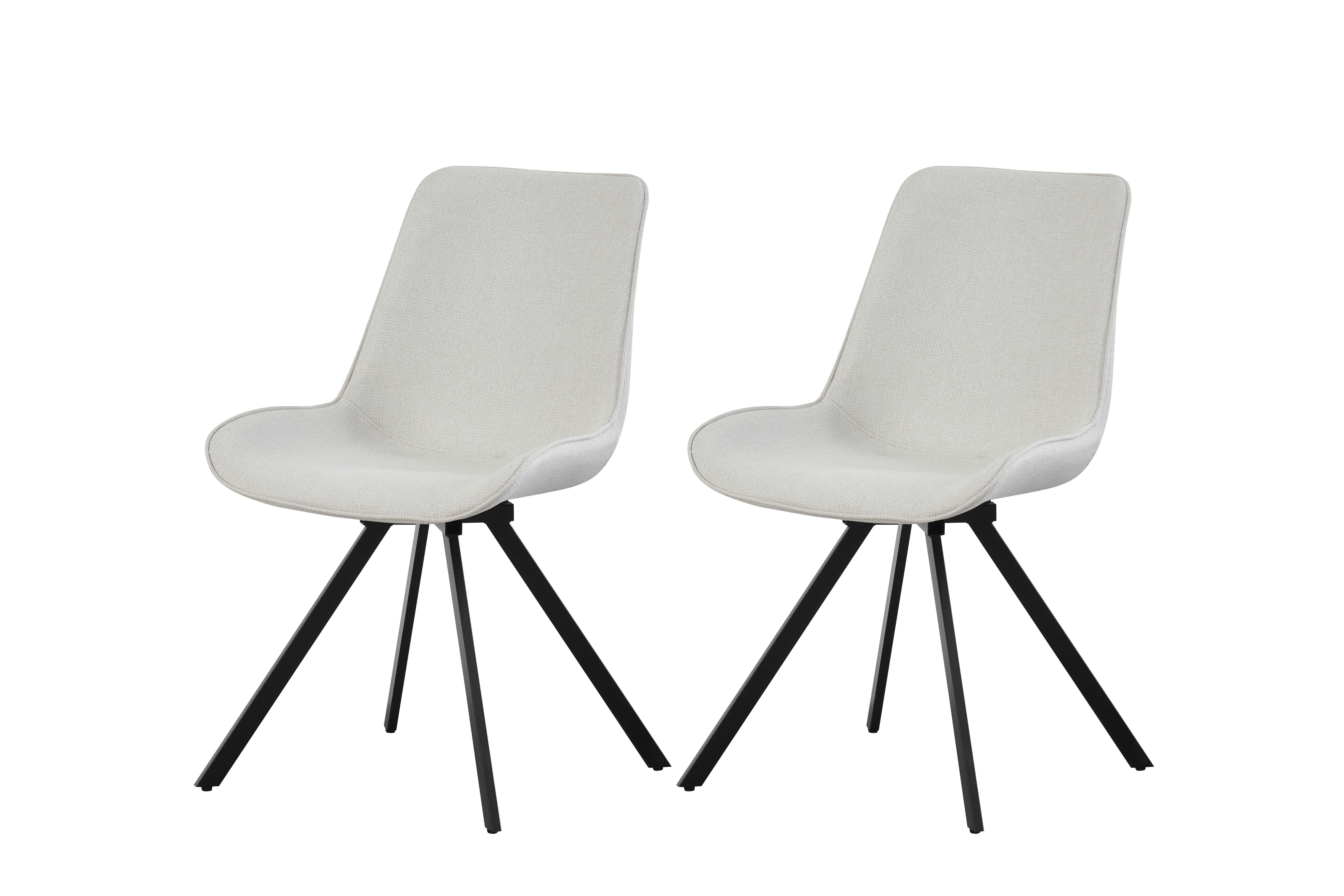 Drehstuhl EMILIA, 2er Set creme schwarz Webstoff B/H/T: ca. 52x85x61 cm EMILIA, 2er Set - creme/schwarz (52,00/85,00/61,00cm) - xonox.home
