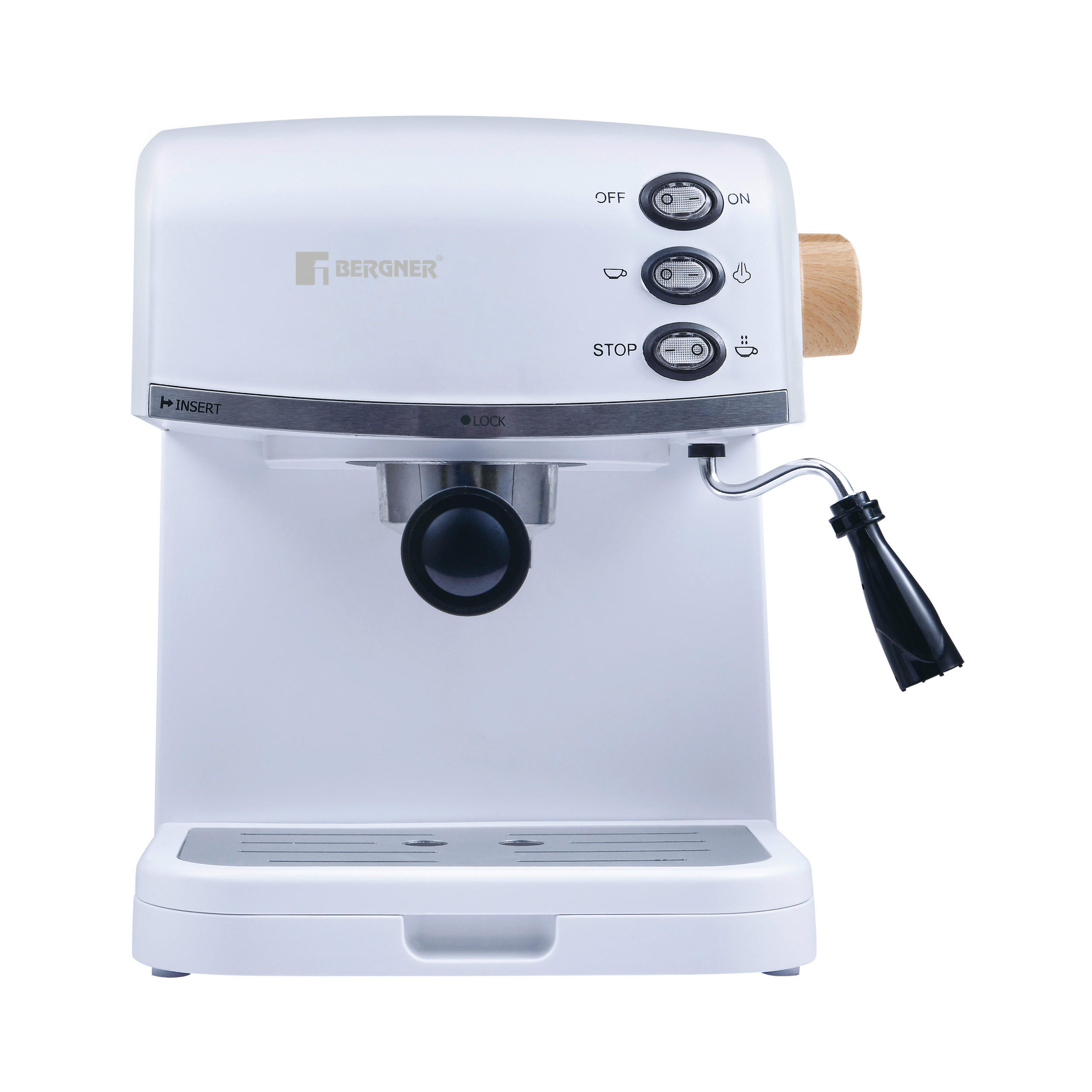 BERGNER Espressomaschine weiß Aluminium B/H/L: ca. 29,5x31x33,5 cm NATURALLY - weiß (33,50/29,50/31,00cm) - BERGNER