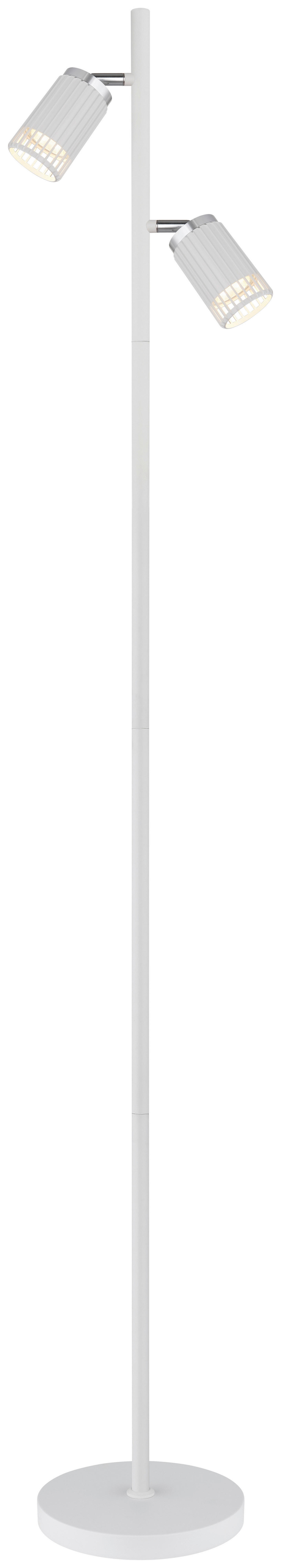 GLOBO Stehleuchte weiß Metall Aluminium B/H/T/L: ca. 22x158x27,5x27,5 cm GU10 2 Brennstellen Korben - weiß (27,50/22,00/158,00cm) - GLOBO
