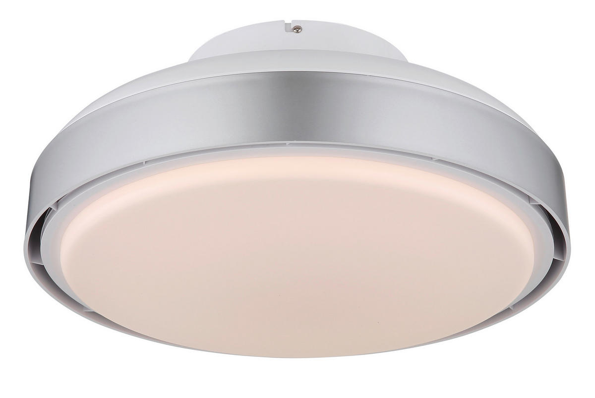 GLOBO LED-Deckenventilator Opal silber weiß Acryl Kunststoff H/D: ca. 20x45 cm 1 Brennstellen CARNEY - weiß/Opal (45,00/20,00cm) - GLOBO