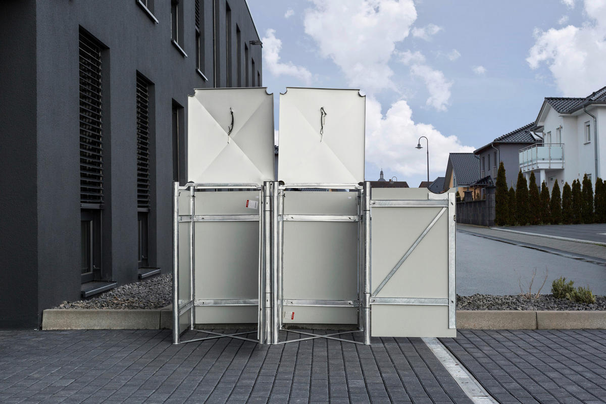 Hide Mülltonnenbox 2x 240 Liter schwarz B/H/T: ca. 140x115x81 cm 2x 240 Liter - schwarz (140,00/115,00/81,00cm) - Hide