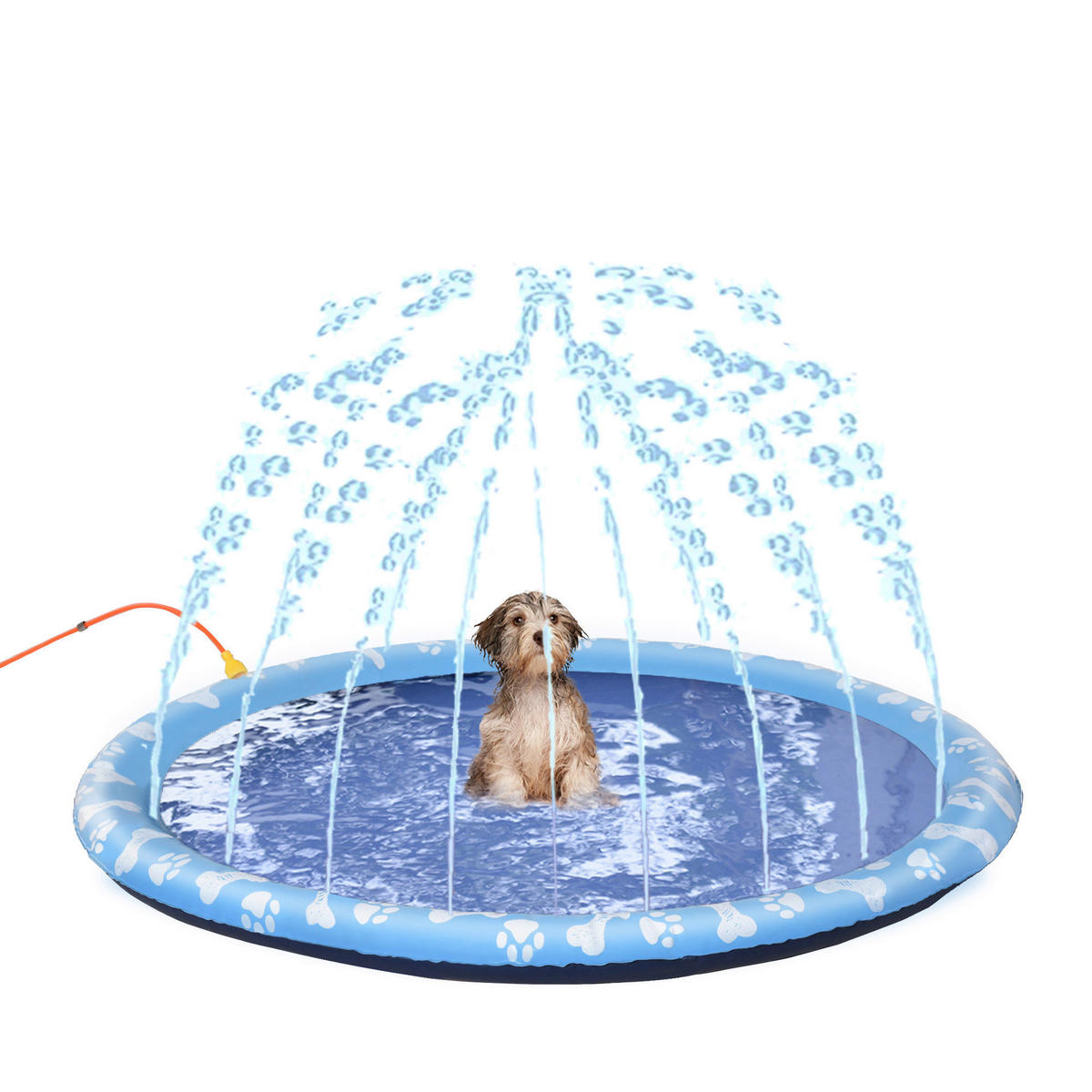 PawHut Hunde-Planschbecken blau Kunststoff B/H/L: ca. 150x1x150 cm Hunde-Planschbecken - blau (150,00/150,00/1,00cm) - PawHut