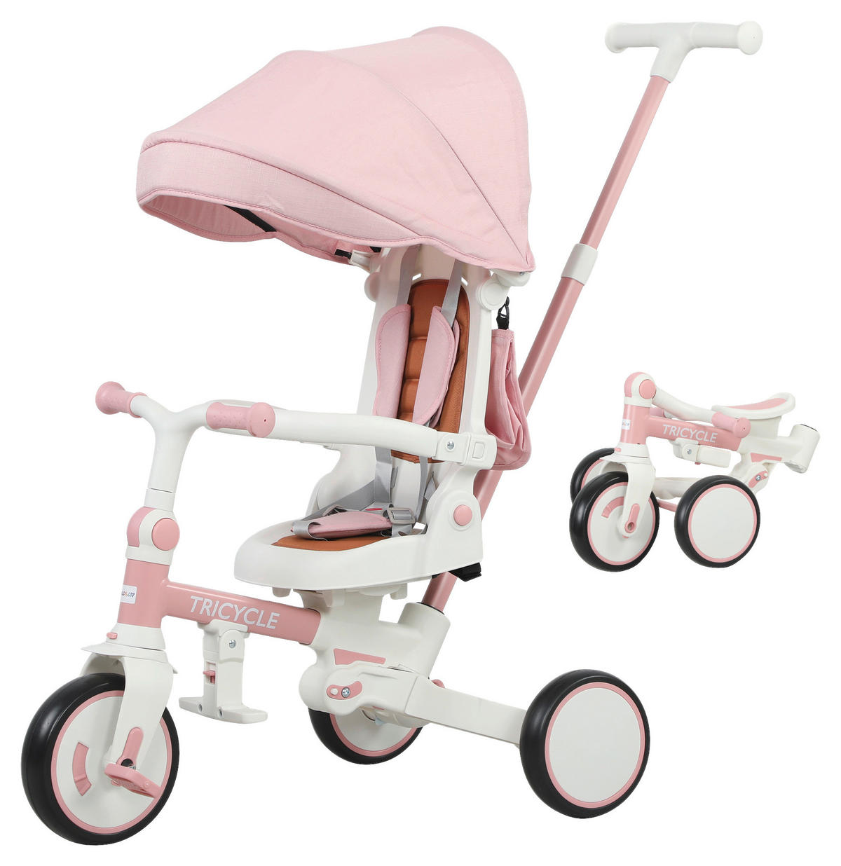 AIYAPLAY Dreirad rosa B/H/L: ca. 49x101x96,5 cm Dreirad - rosa (96,50/49,00/101,00cm) - AIYAPLAY