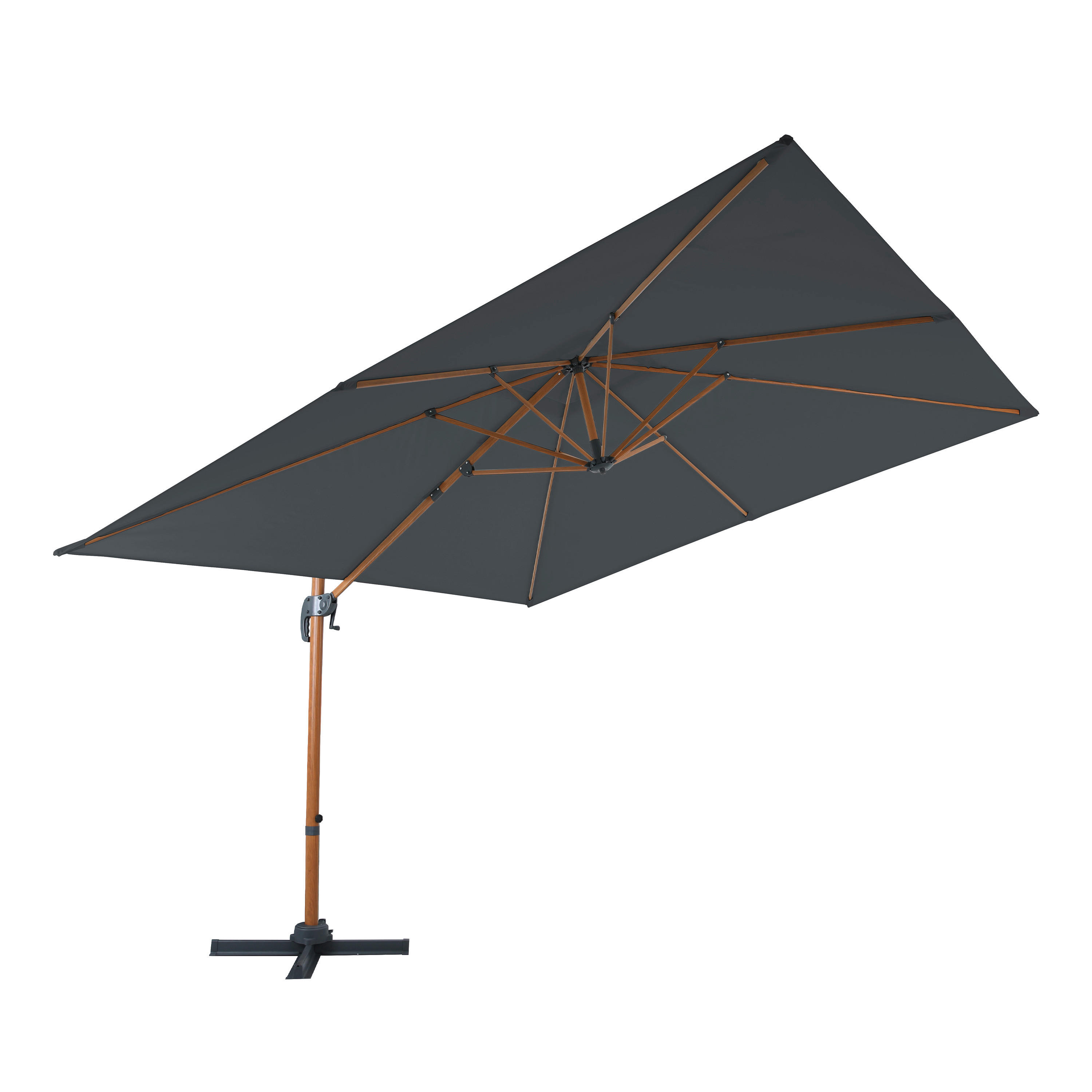 AXI Outdoor Living Ampelschirm Nima grau Textil B/H/L: ca. 300x250x300 cm Nima - braun/grau (300,00/300,00/250,00cm) - AXI Outdoor Living