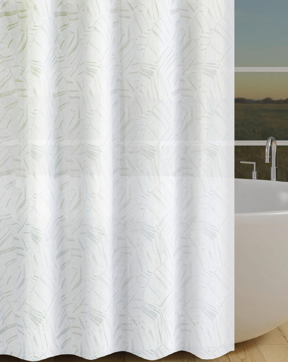 Duschvorhang Polyethylen (recycelt) B/L: ca. 180x200 cm Duschvorhang_Palmblatt - (180,00/200,00cm) - Acus