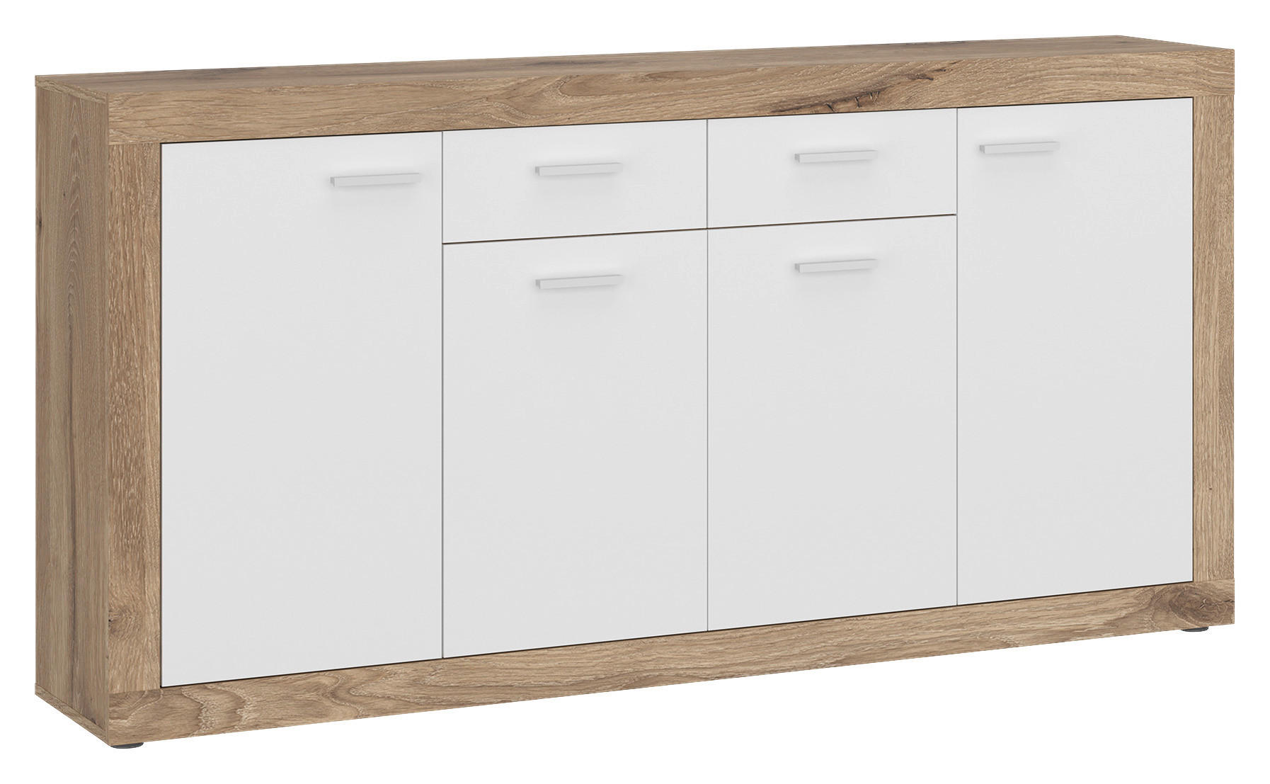 Kommode Focus Eiche Viking Nachbildung weiß glänzend B/H/T: ca. 173,8x90x39 cm Focus - weiß (173,80/90,00/39,00cm)